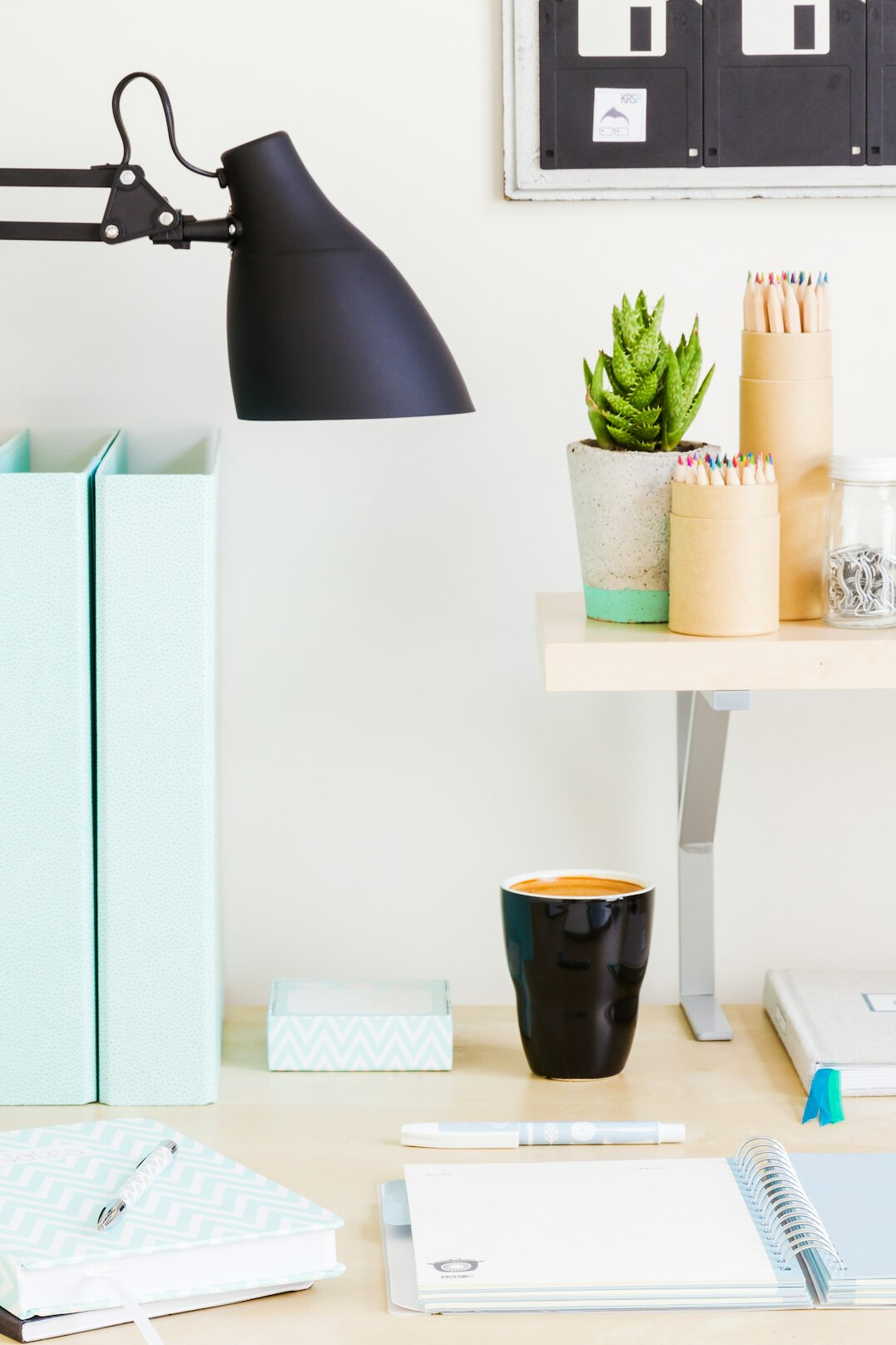 green files folder on desk