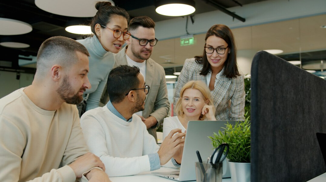 team working digital files